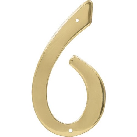 Hillman Hillman Group 847048 4 in. Brass Nail-On Traditional House Number 6 - 3 per Pack 3 Piece 847048
